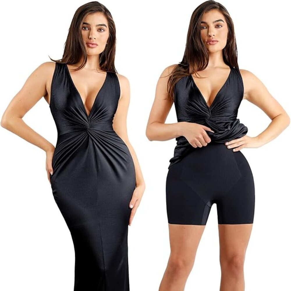 Popilush Shapewear Dress Ruched Bodycon.